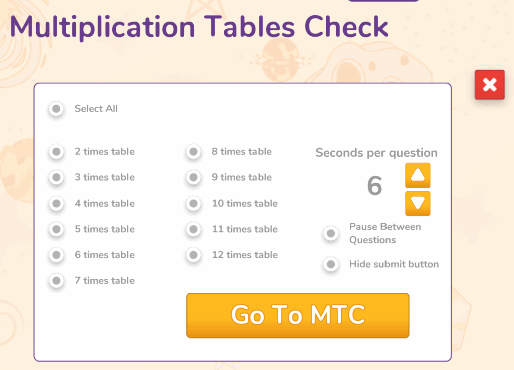 MTC Tables select